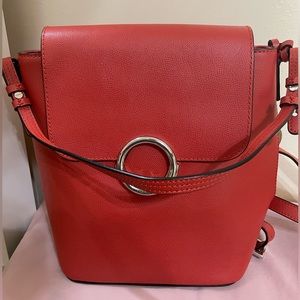 CALVIN KLEIN L-REESE CONVERTIBLE ORANGE BACKPACK TOTE BAG